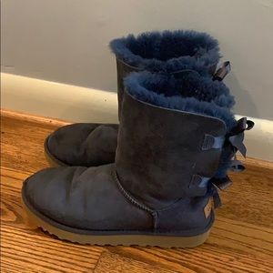 Navy uggs with bows on back size 9